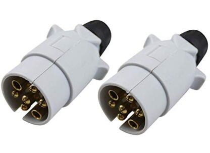 2 Caravan Grey Plastic Plugs - S Type 7 Pin MP29B