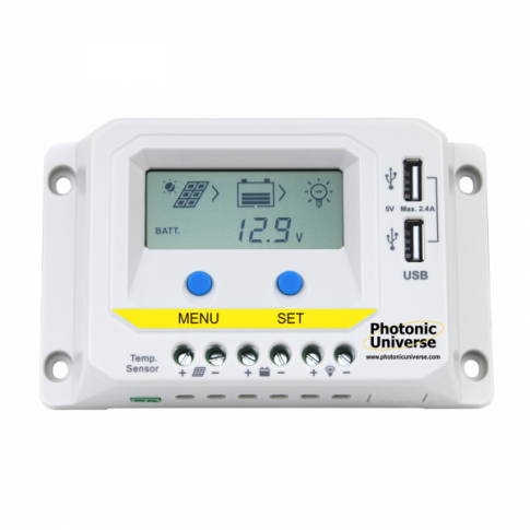 SUNER POWER 10A MPPT Solar Charge Controller - LCD Display For 12V Batteries With Temp Sensor